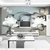 Custom Photo Wall Home Decor Modern 3D Flowers Square Grid Fresco Living Room Sofa TV Background Art Mural Wallpaper Waterproof