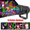 LED Effect Light Christmas Snowflake Snowstorm Projector Lights 16 Patterns Rotating Stage Projection Lamps for Party KTV Bars Holiday Xmas Decoration UPS