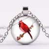 Collana con pappagallo cardinale, uccello rosso, il mio angelo, il tuo nome, citazione della Bibbia, immagine artistica, ciondolo in vetro, ricordo di qualcuno, regalo J