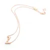 Designer de luxe Bijoux Femmes Collier Designer N Alphabétique Lisse Collier En Laiton Plaqué Rose Or Couple Collier