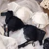 Wrifred tredimensionell spets underwire underkläder sätter tunna sektion stora bröst sexiga bralette top-up sweet girl underkläder set x0526