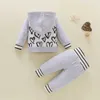 Wiosna Jesień Baby Garnitur Heart Design Top + Spodnie 2 sztuk Outfit Girl Ubrania Kostiumy dla niemowląt Odzież Chłopcy 210528