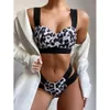 Cintura alta conjunto de biquíni swimsuit mulheres 2 peças ruffle branco swimwear feminino brasileiro biquini sexy banhos de banho banhista 210625