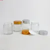 12 x 80 g leere Reise-Gesichtscreme-Glasgefäße, 1/3 Unzen, Kosmetik-Make-up-Probenbehälter, Emulsion, nachfüllbarer Behälter, Silber-Gold-Deckel, gut