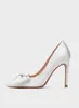 Point Toe White Bow Thin High Heel Bridal Shoes Women Size 41 To 44 Bridesmaid Wedding Shoes Female 210721