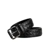 Cintura da passerella europea Bargh Vian Cintura da uomo in tessuto giovanile Business Fashion Cintura nera fatta a mano con fibbia ad ardiglione Cintura da uomo in pura pelle di vacchetta