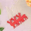 Hängsmycke halsband 10st trä hjort mönster hängande prydnad jul drop små skrivbord dekoration leveranser med rep