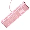 Die neue Girly Pink Gaming-Tastatur mit Kabel und 104-Tasten-USB-Schnittstelle und weißer Hintergrundbeleuchtung ist für Gamer, PC-Laptops geeignet