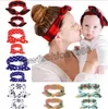 printed headwear mother and child set hair accessories parentchild rabbit ears headband baby hairband headwear mom son sets