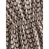 Осенье геометрические обертывающие платья для женщин повседневная печатная плиссированная мини-платье женщина длинные рукава упругих талии талии 210430