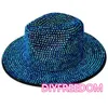 Wide Brim hattar röd rhinestone fedora unisex hat fedoras jazz party club män för kvinnor och grossist tophat