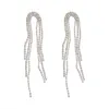 925 Silver Needle Exaggerated Full Diamond Tassel Female Long Korean Dongdamen Net Red Temperament Earrings