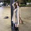 Werueruyu Lente Herfst Fashion Casual Dames Khaki Trench Coat Lange Bovenkleding Losse kleding Windbreaker met riem 210608