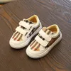 3-8 lat Moda Plaid Białe Buty Chłopcy Toddler Girl Boy Sneakers PU Leather Casual Dzieci Dzieci Outfit Koreański 220115