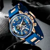 LIGE Top Marka Luksusowy Sport Zegarek Kwarcowy Mężczyźni Wojskowy Silikonowy Zegarek Wrist Watch Man Casual Wodoodporne Chronograf Zegarki 210517