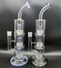 14.5 inchs Tall Gravity Glass Bong Superior Kwaliteit Hookahs Drie Lagen Dome Stereo Matrix PERC met 18mm Bowl Oil Dab Rigs