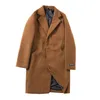 솔리드 트렌치 코트 망 재킷 캐주얼 슬림 피트 따뜻한 남성 자켓 긴 한국 스타일 오버 코트 봉투 덮여 버튼 코트 210524
