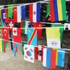 100カ国の国旗1文字列ぶら下げバナー国際世界の国旗の旗ぶら下げ虹のための党の装飾