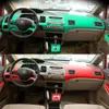 لصالح Honda Civic 2004-2011 لوحة التحكم المركزية الداخلية مقبض باب 3D/5D ألياف الكربون ملصقات شارات التصميم للسيارات