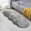 Tapis irrégulier long doux blanc fausse peau de mouton fourrure tapis enfants salon chambre tapis de sol Shaggy soyeux peluche tapis tapis 220