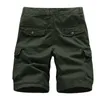 Summer Men's Multi Pocket Military Cargo Shorts Male Cotton Green Mens Casual Tactical Short Pants No Belt 210716