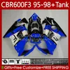 Karosseri + tank för Honda CBR600F3 600CC 600FS 95-98 Body 64NO.157 CBR 600 600F3 Blue Black CBR600 F3 FS CC 1995 1996 1997 CBR600FS CBR600-F3 95 96 97 98 Fairing Kit