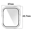 Vidro temperado + caso para Apple Watch Series 7 41mm 45mm tela protetor de tela quadro para iwatch 7