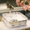 Jingdezhen Factory непосредственно искусство ручной росписью керамические умывальники ванная комната раковины