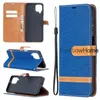 Cowboy Jean Canvas Pu Couro Wallet Flip Cover Casos para Samsung S21fe Lite A02 / M02 A10 A20 A30 A40 A50 A51 A71 A21 A51 A11 A11 A31 A72 A32 A52 A72 5G