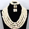 Orecchini collana crema crema bianca africano costume set di gioielli di bellezza perle corali perle per donna cnr444