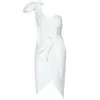 Summer Women Dress Backless Sexy Club Mesh Party White Sleeveless Celebrity Ladies Vestidos 210515