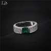 Cluster Rings DODO Noble Square Green Austrian Crystal For Women White Gold Color Cubic Zirconia Fashion Jewelry Bijoux Femme Dd210