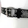 Cinturas de diseñador 2023 Cinturas de punk Cinturones de cuero negro para mujeres Ojeras de doble estrella Jeans Ceinture Ceinture Mujer Hip Hop Gothic Riem Chain Factory Outlet