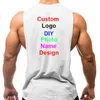 Design Brand Custom DIY Mens Coton Débardeur Bodybuilding Open Side T-shirt sans manches Gym Fitness Vêtements d'entraînement 210421