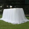 Wedding Party Tutu Tulle Table Skirt Tableware Cloth Baby Shower Home Decor Skirting Birthday 100x75cm2395