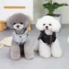 Moda inverno cão vestuário cães casaco à prova d 'água animal de estimação roupas de filhote de cachorro impermeável snowsuit morno lã acolchoado winters roupas de estimação para pequeno doggy preto l a73