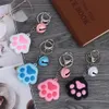 1Pcs Keychain Creative Cute Dog Cat Paw 3D Cartoon Animal Soft Silicone Car Accessories Handbag Decor Jewelry Gift Key Ring