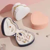 Portable Travel Jewelry Storage Box Creative Heart Shaped PU Leather Display Rack Necklace Earrings Ring Boxes Desktop Decoration