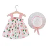 Citgeett zomer kids baby meisjes mode polka dot prinses jurk cap ow slip jurk casual stijl kleding q0716