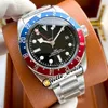 41mm GMT M79830RB-0001 79830 Gents Watches Asian 2813 Automatic Mens Watch Black Dial Red/Blue Bezel Stainless Steel Bracelet Wristwatches Hello_Watch HWTD