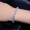 Gliederkette Exquisites Hip Hop Kristall Miami Kubanisches Armband Iced Out Für Frauen BlingBling Strass Buchstaben Schmuck Zubehör