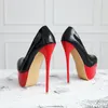 Super Sexy Rood Dikke Bodem Stiletto Vrouwen Pumps Patent Leer 16 cm Hoge hak Vrouwelijke T-Stage Schoenen Herfst Hakken Big Size 41 42 Y0406