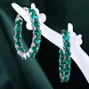 Green Gemstone Handmada 925 Sterling Silver Fashion Jewelry Brincos para mulheres Huggie