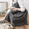 Nordic Women Lady Skirt Style Samla midja Söt klänning Restaurang Kaffebutik Hem Kök För Matlagning Bomull Förkläde 3 Färg 210629