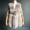 Kvinnors Fur Faux Janefur Real Vest Naturliga hela Kvinnor Standard Covered Jackets Coat