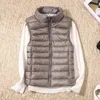 Causale Vrouwen Witte Duck Down Vest Ultra Licht Vest Jas Winter Gewichtloze Mouwloze Jas Winter Warm Plus Size Vaillat 211126