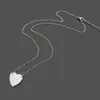 Högpolerat rostfritt stål Simple Heart Pendant Halsband glidande silver rosfärger Guldpläterad Classic Style Logo Tryckt WOM194J