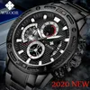 WWOOR Sports Big Watches Mens Top Brand Luxury Cronografo nero Orologio da polso al quarzo in acciaio pieno impermeabile per uomo Xfcs 210527