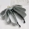 韓国リボン弓バナナヘアクリップ垂直カードポニーテールクリップバレット女性甘いヘアアクセサリー