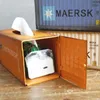ティッシュボックスナプキンアメリカのレトロな鉄の収納デスクトップの防水再利用可能なナプキンケースホームキッチンリビングルーム装飾容器